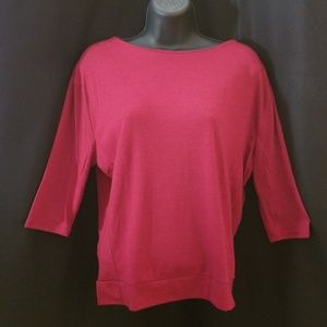 Burgundy 3/4 Sleeve LOFT Top